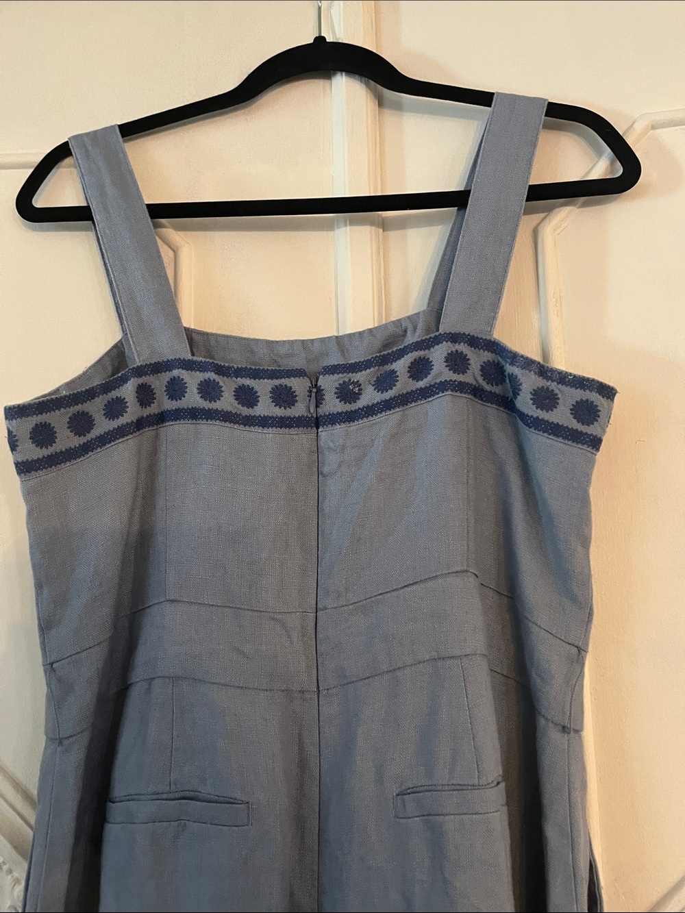 Spartina 449 Light Blue Embroidered Wide-Leg Jumpsuit - Picture 6 of 8